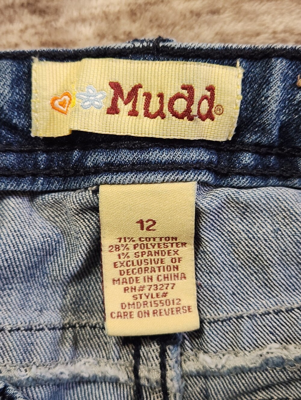 Vintage Y2K Mudd Bling Rhinestone Flap Pocket Denim Capri Crop Jeans Size 12 - Picture 7 of 10